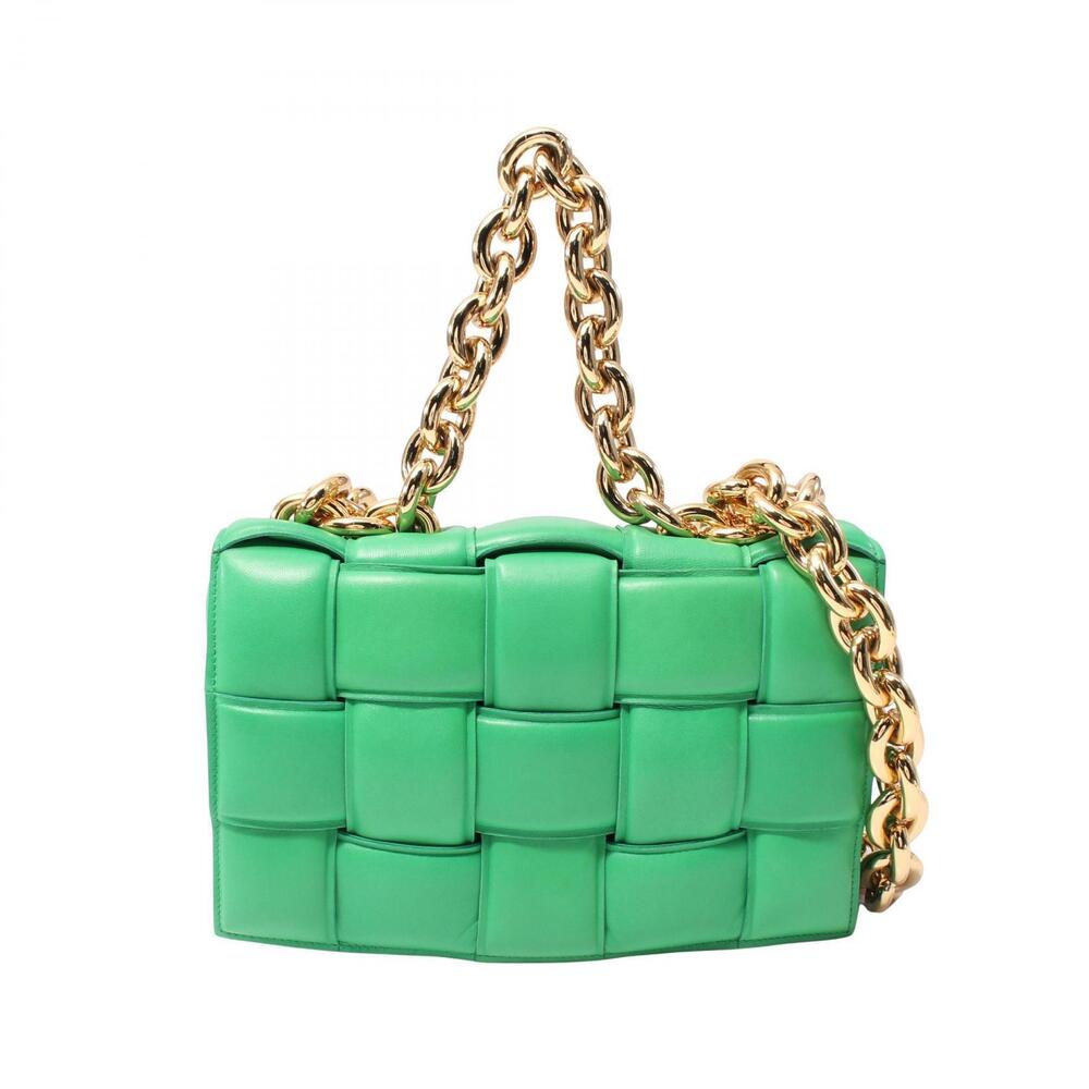 Bottega Veneta The Chain Cassette Shoulder Bag Lambskin Leather Green